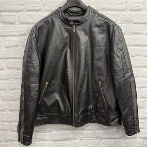 Wilsons Leather Moto Jacket Men 2X Motorcycle Biker Quilted Black Multi Zip Coat